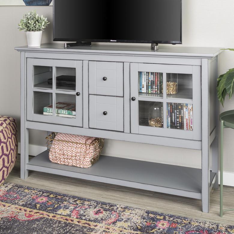 Manor Park Transitional Glass Door Wood Sideboard TV Stand, $261.69