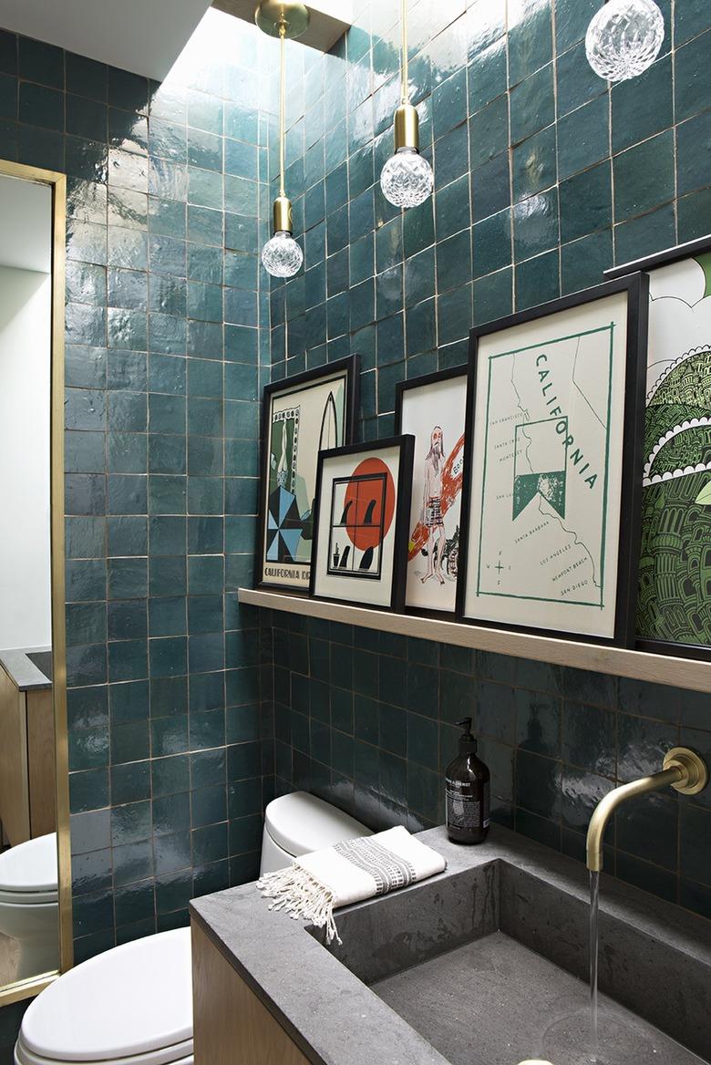 teal zellige tiled bathroom