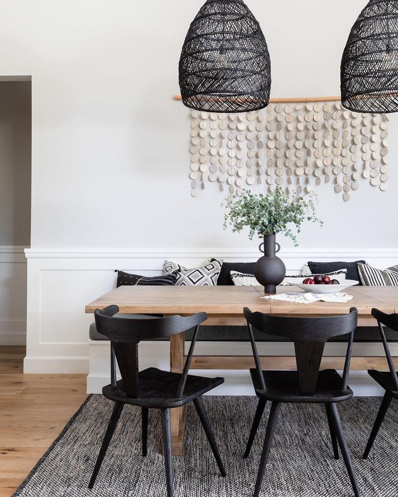 dining room rattan lighting