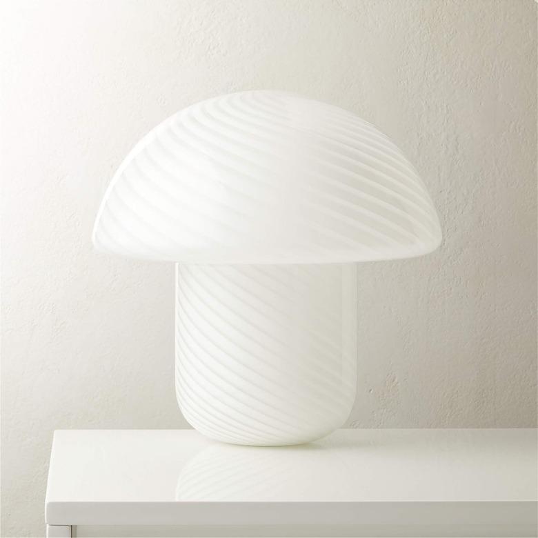 CB2 Senza White Glass Table Lamp