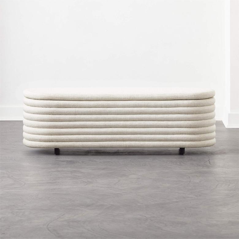 CB2 Rialto Ivory Storage Bench