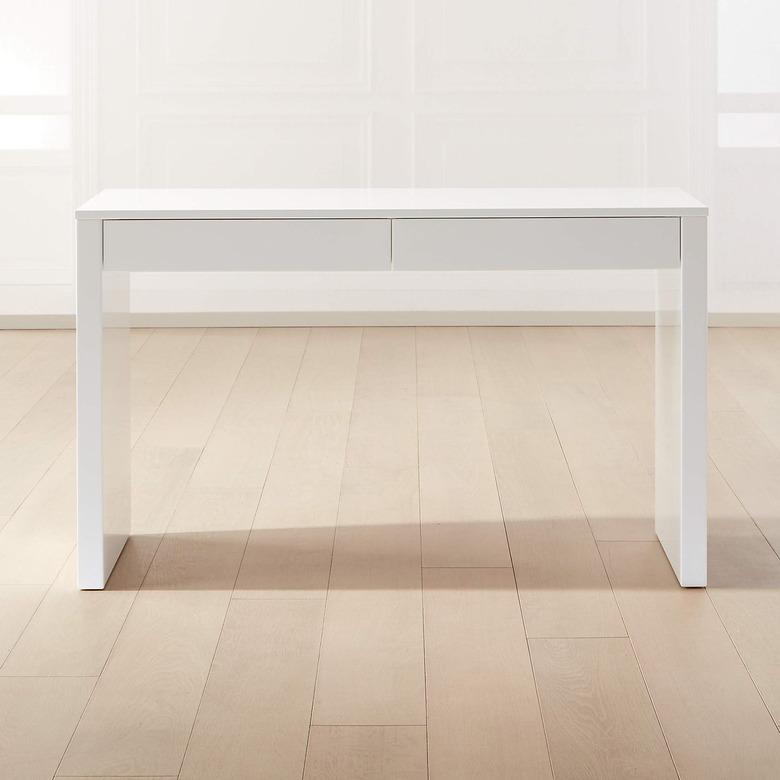 CB2 Runway White Laquer Desk