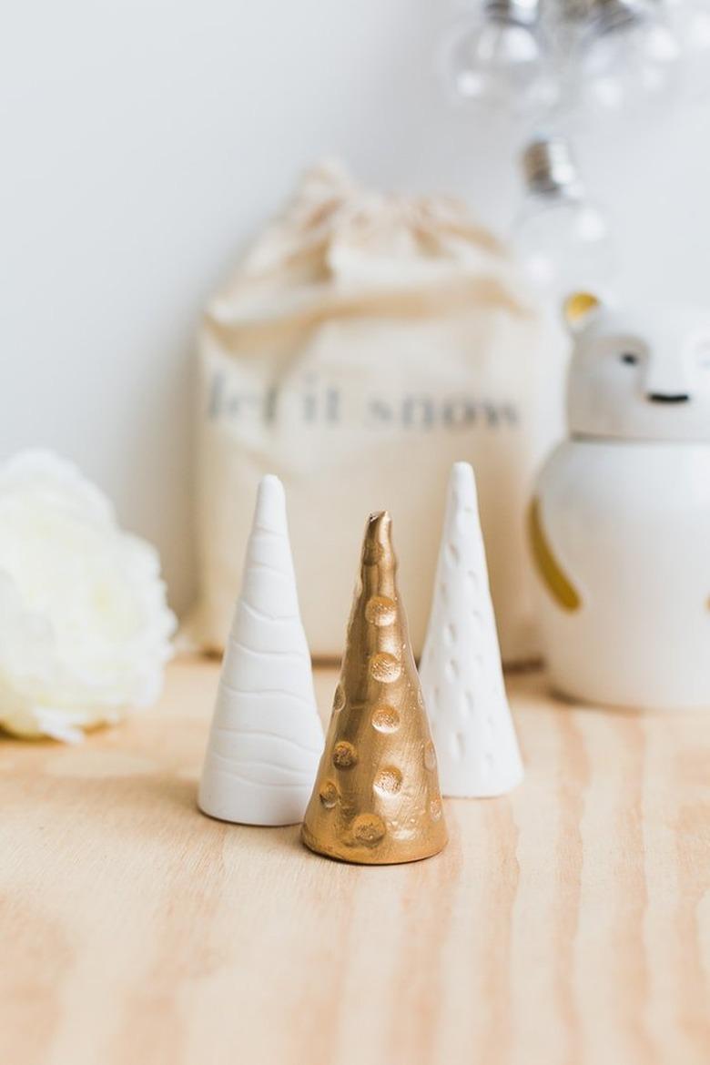 Christmas Crafts for Adults with Handmade DIY clay Christmas trees