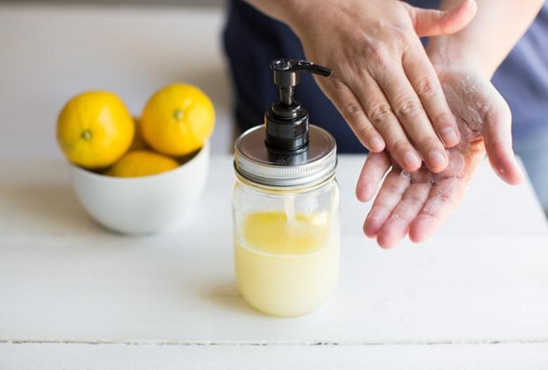 Washing hands with hand soap