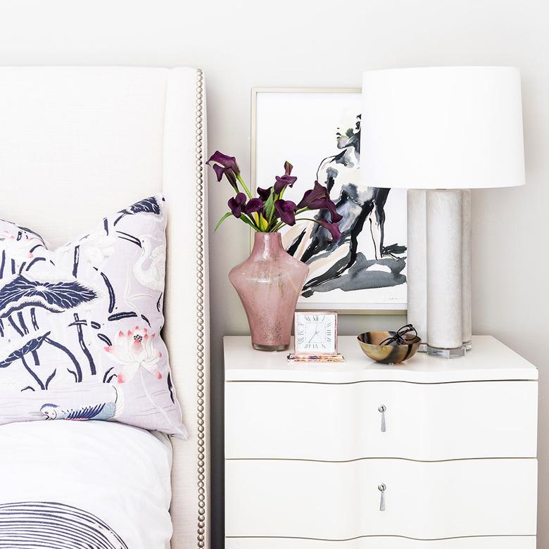 Nightstand in a clover shape in bedroom