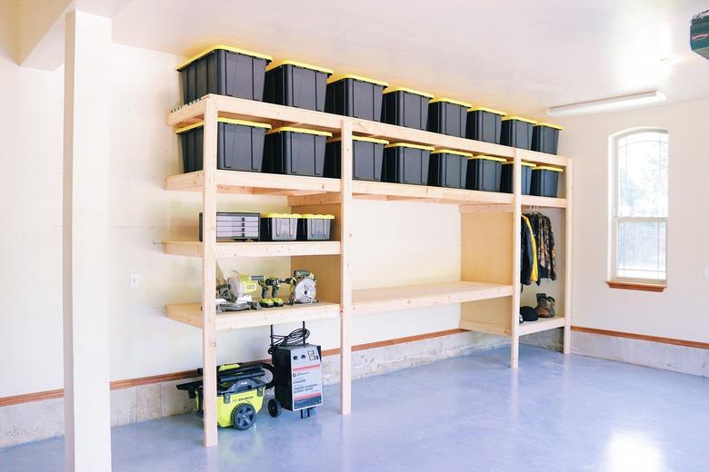 DIY garage organization idea with garage shelving unit