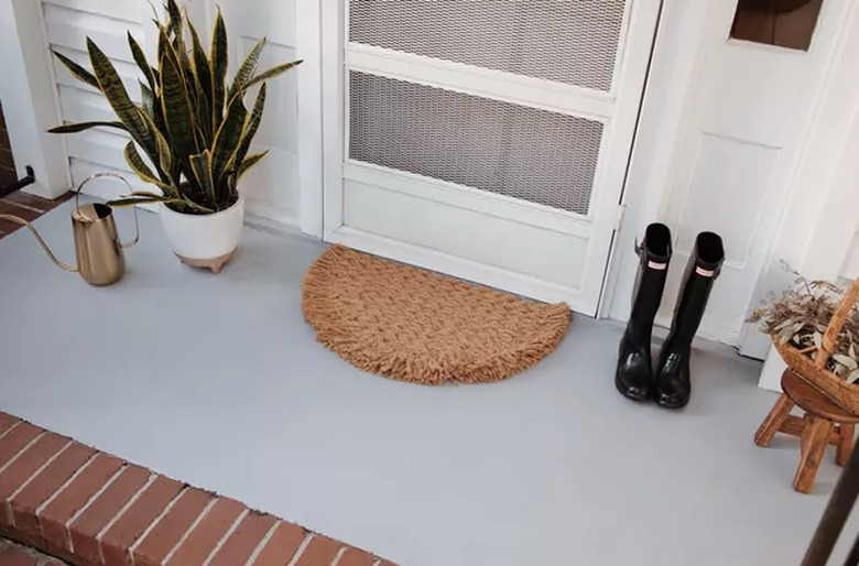 Painted concrete porch