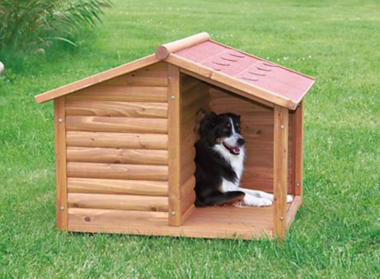 Log Cabin inspired dog house.