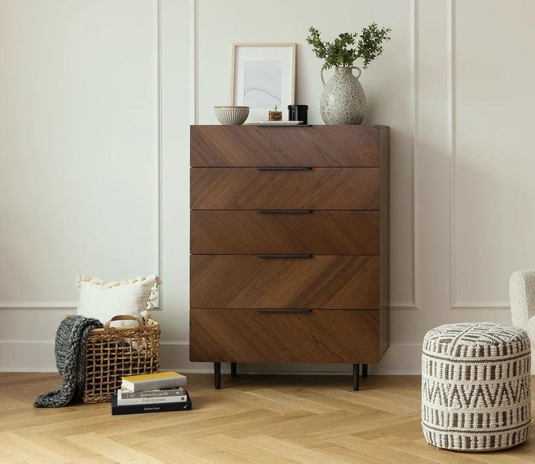 Article Nera Walnut 5- Drawer Chest