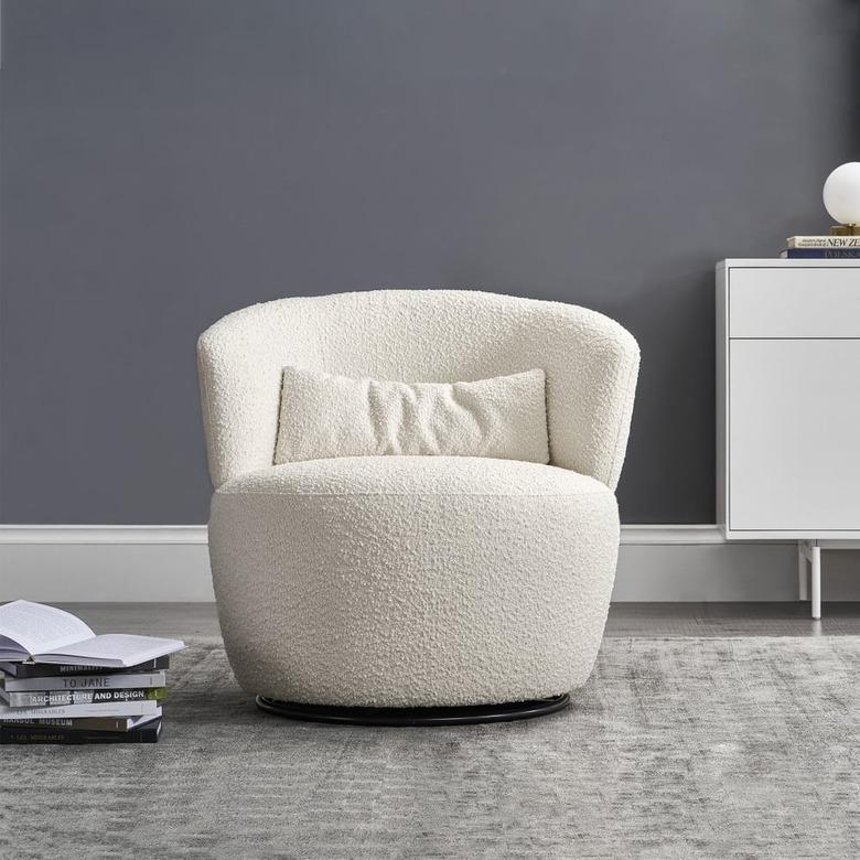 Castlery Amber Boucle Swivel Chair