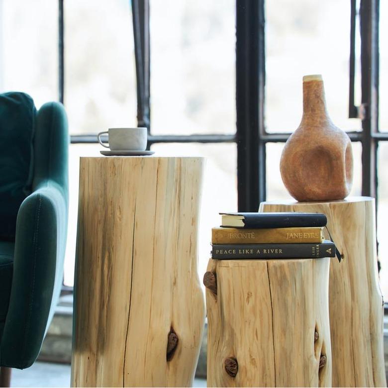 Avocado Cedar Stump Side Table