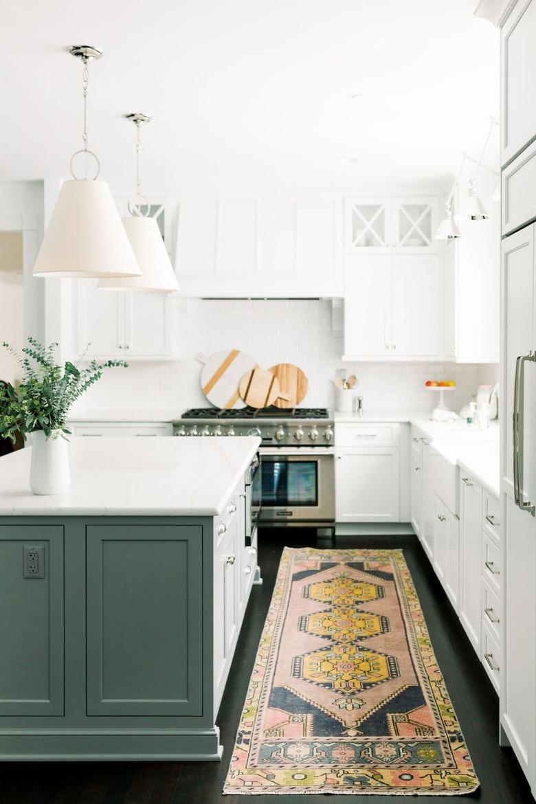 Budget kitchen lighting with white shades