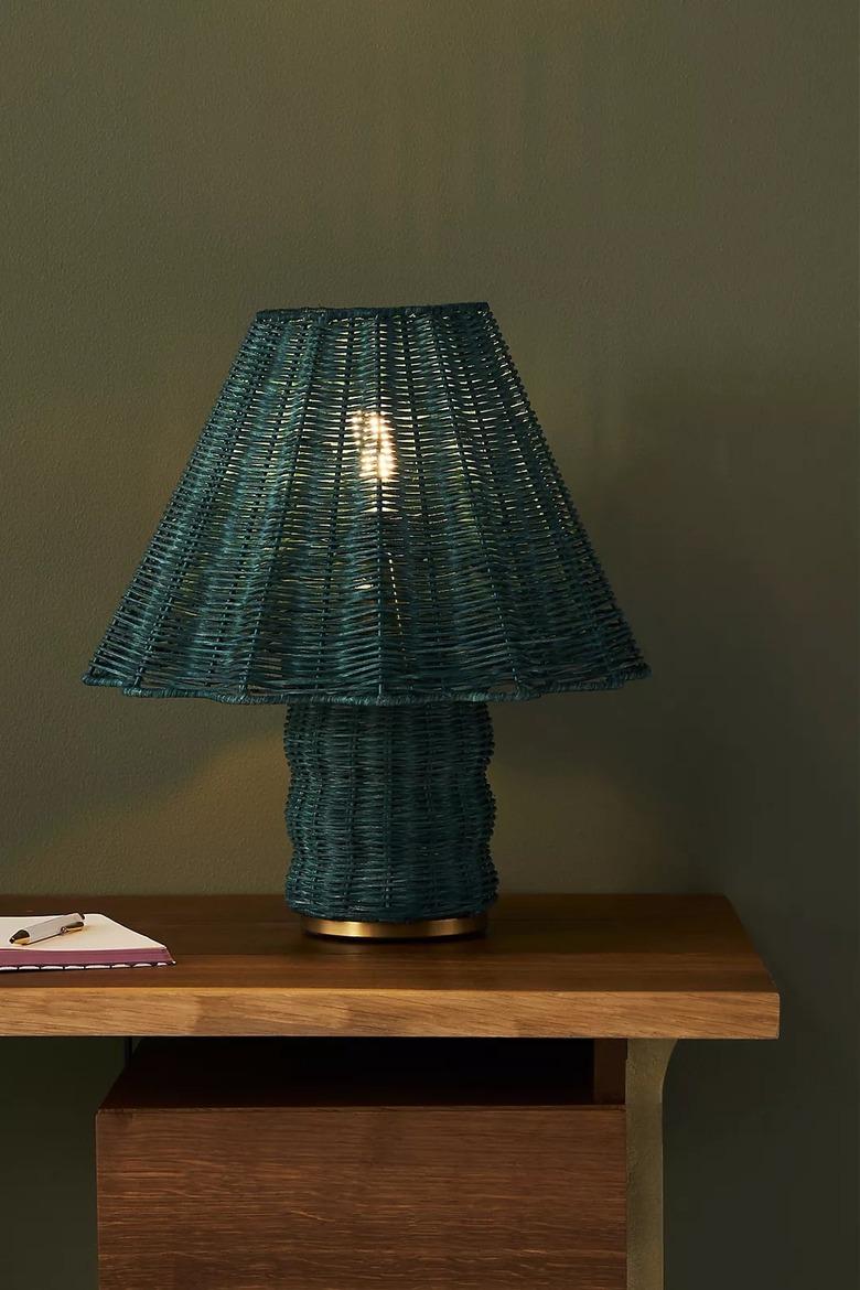 Anthropolgie's Sutton Rattan Table Lamp