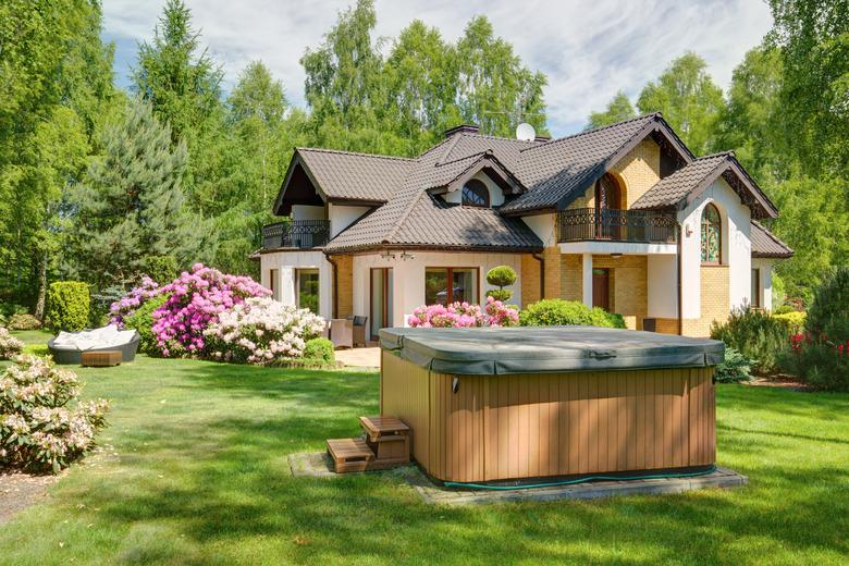 hot tub in the garden