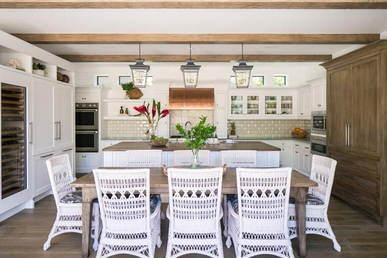 rustic kitchen woven dining chairs