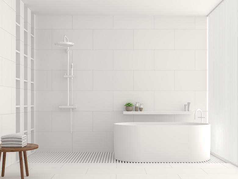 Modern white bathroom interior 3d rendering image