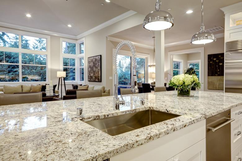 White kitchen design in new luxurious home