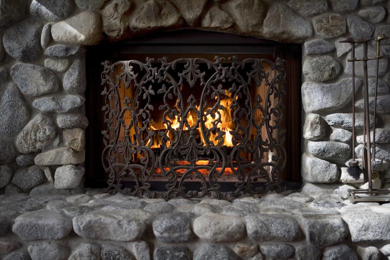 stone fireplace