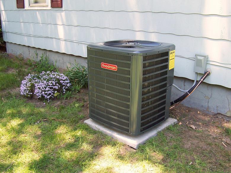 Air conditioner unit in yard