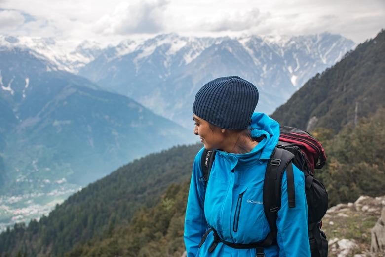 person near mountains