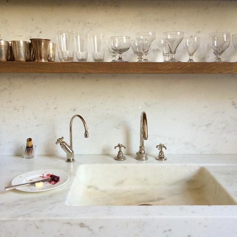 Marble integrated sink