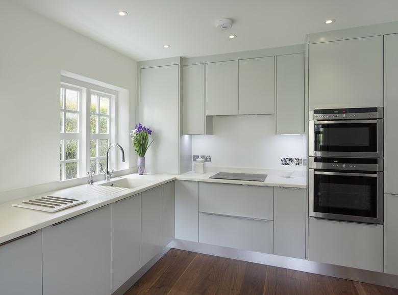 simple kitchen and flowers