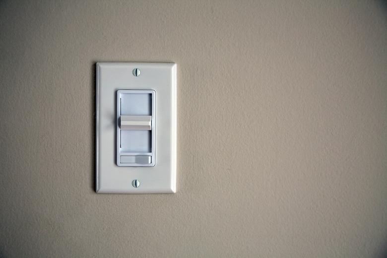 Contemporary dimmer switch on wall