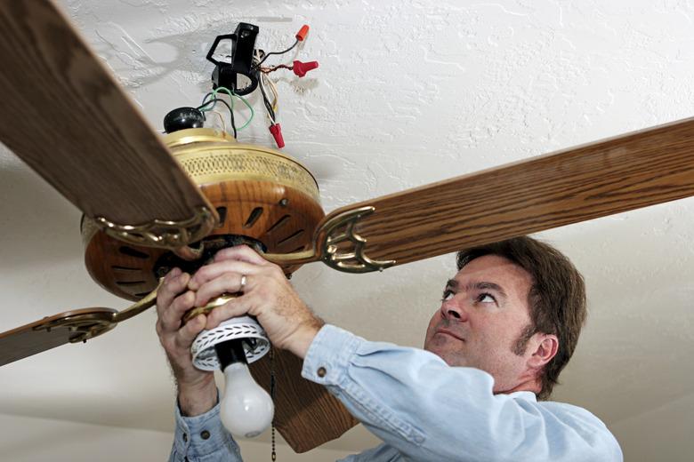 Electrician Removes Ceiling Fan