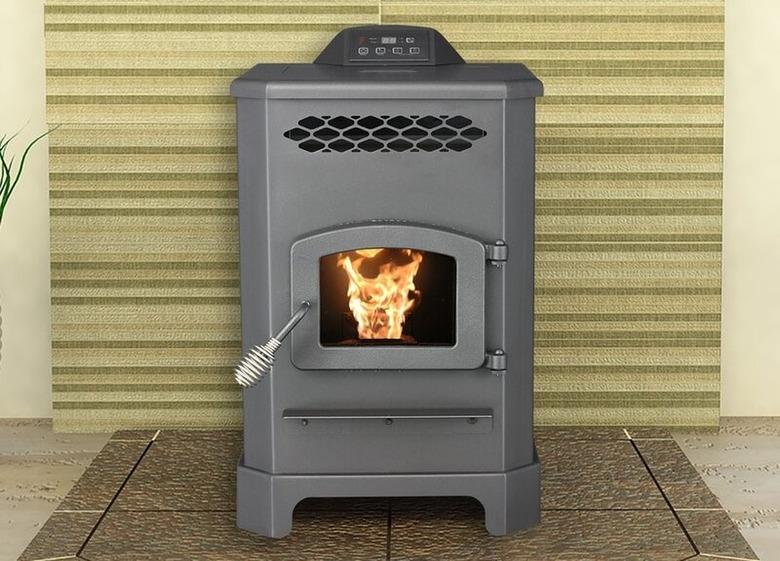 King wood pellet stove in operation