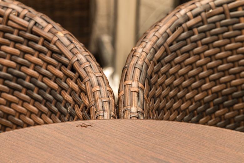 Wicker Chairs By Wooden Table