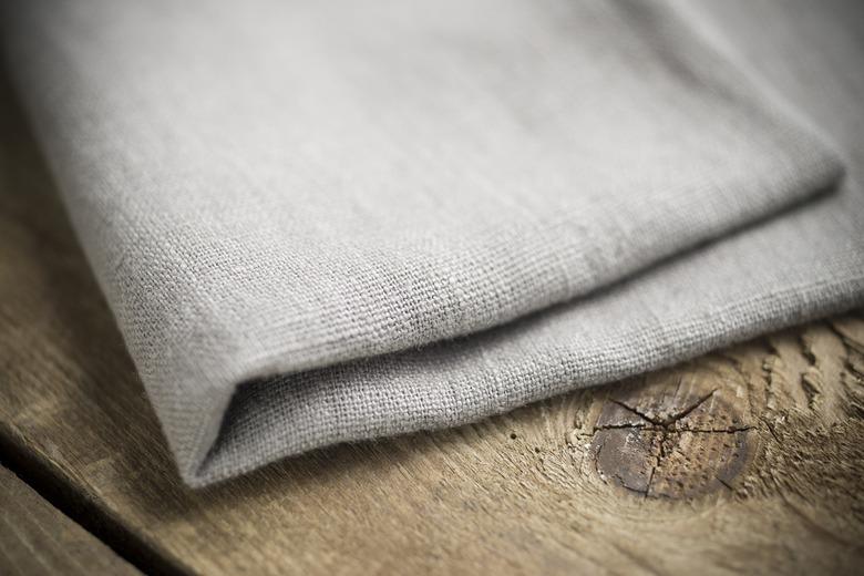 Folded Light Grey Cotton Fabric or Linen