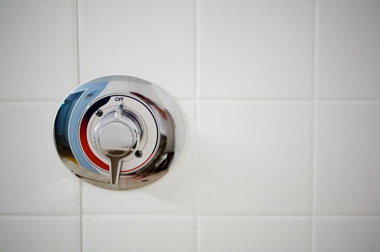 Close-up of shower knob