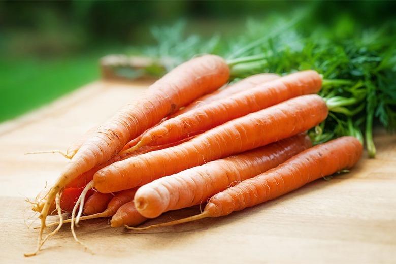 Carrots on a wooden table