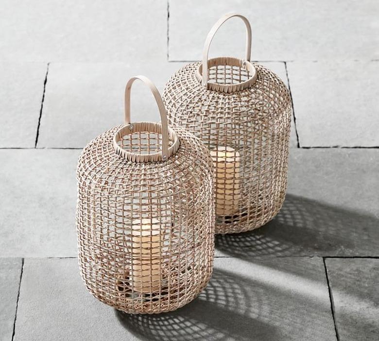 Oval rattan lanterns