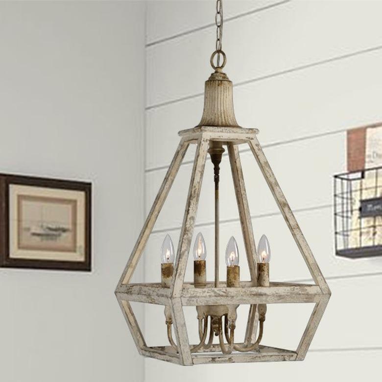 distressed wood pendant lamp