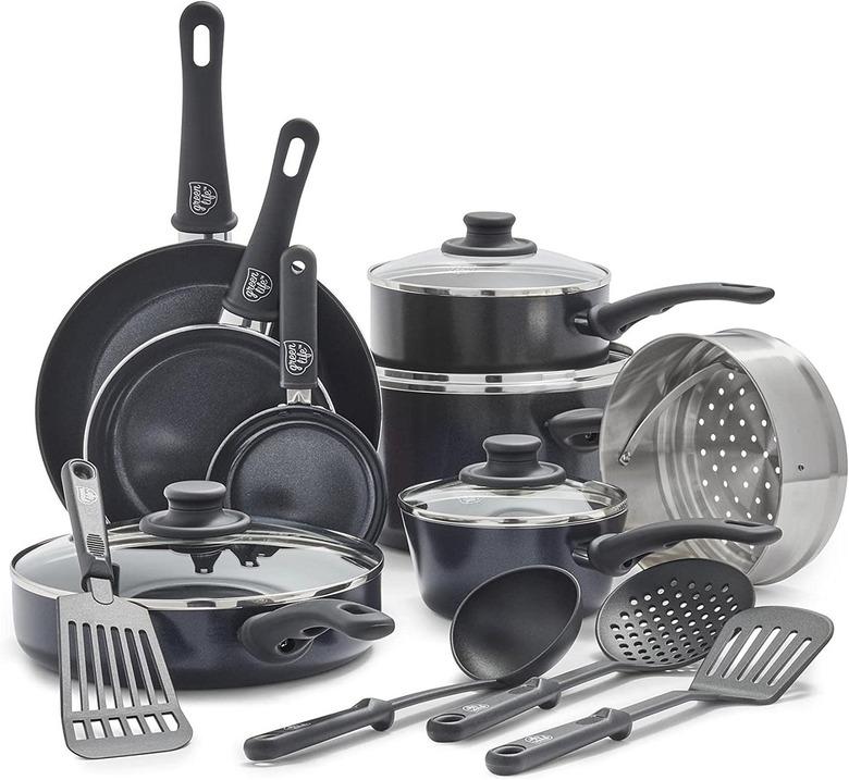 GreenLife Soft Grip Healthy Ceramic Nonstick 16-Piece Cookware Set