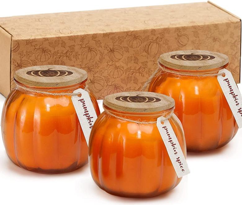 FUND AMLIGHT Fall Pumpkin Shaped Candles (set of 3)