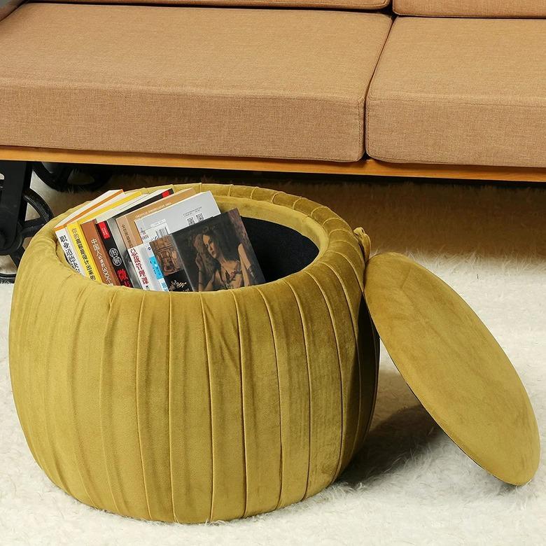 Generate PINPLUS Round Pouf Ottoman With Storage