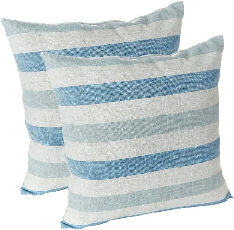 Klear Vu Liza Coastal Linen Decorative Throw Pillow (set of 2)