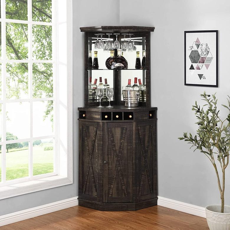 Home Source Charcoal Corner Bar Unit 