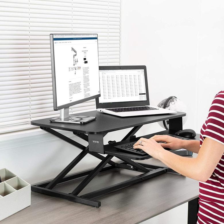 VIVO Height Adjustable 32-Inch Stand-Up Desk Converter