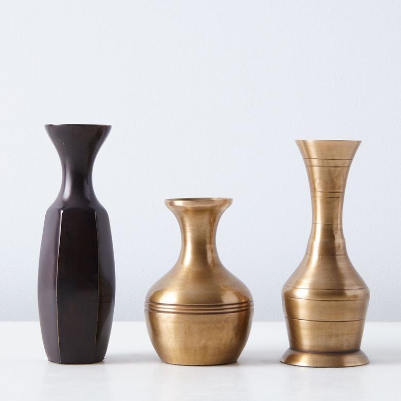 Food52 Vintage-Inspired Brass Bud Vases (Set of 3)