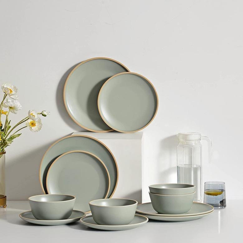 Gufaith 12-Piece Melamine Dinnerware Set