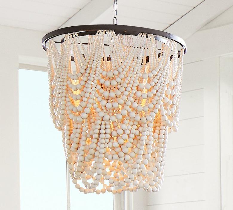 Pottery Barn Amelia Wood Bead Chandelier