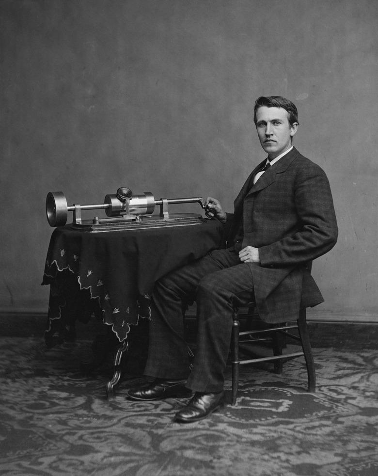 A young Thomas Edison with his phonograph.