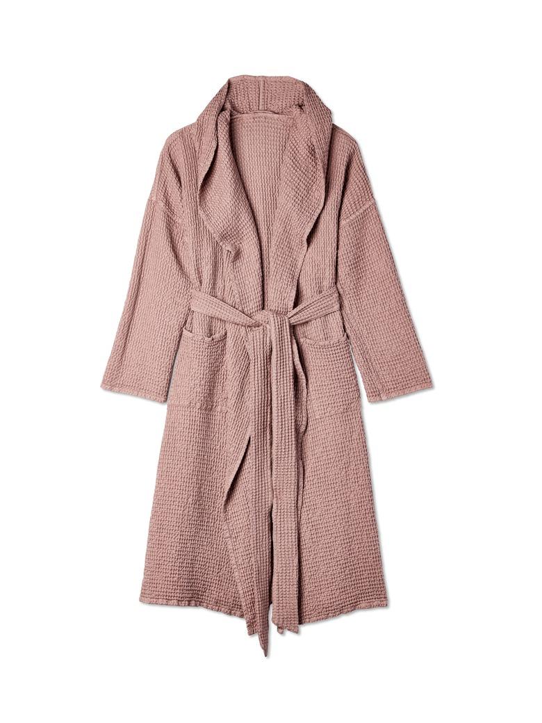 MagicLinen Hooded Cotton Waffle Robe, $116