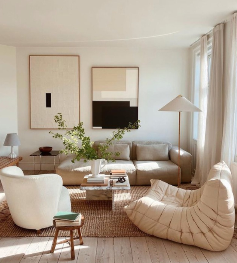 Scandinavian style living room in neutral colors