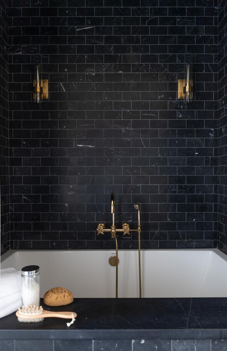 Black tile bath