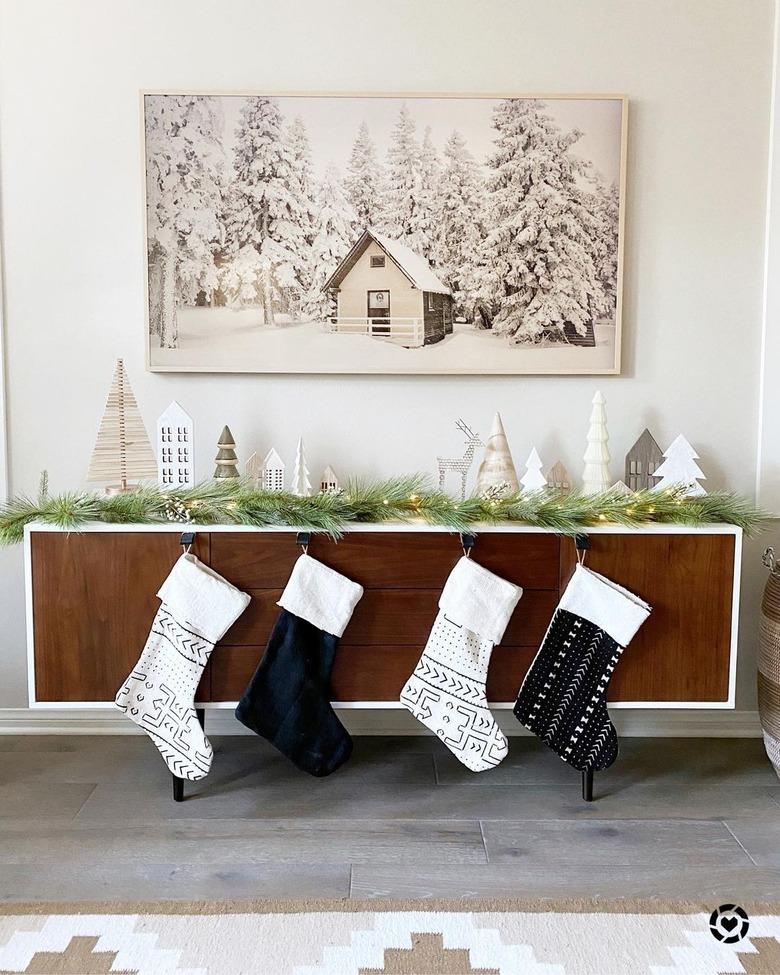 stockings on credenza