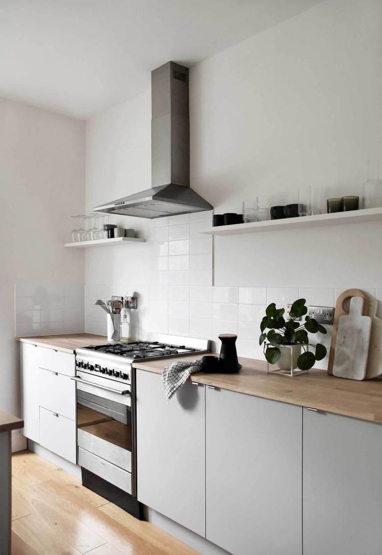 modern kitchen with flat front cabinets